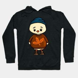 Fall-loving Ducky in his Sweater and Beanie Hoodie